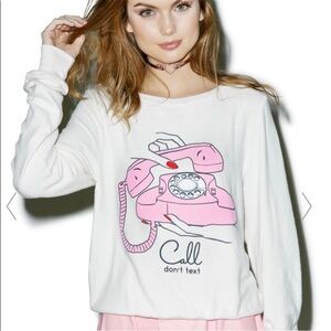Wildfox Call Don’t Text Baggy Beach Jumper
